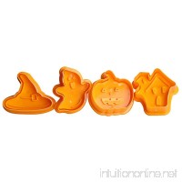 Loweryeah Set of 4 Shapes Plastic Halloween Themed Plunger Cutters for Cutting Decorations & Direct Embossing Spring-loaded Handle Food Safe - B07G3W2ZVV
